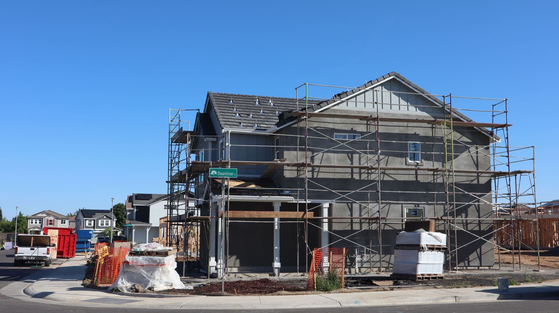 A high-end home under construction